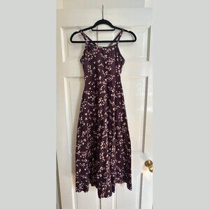 Pact Fit & Flare Midi Dress in Scattered Sprigs Plum
